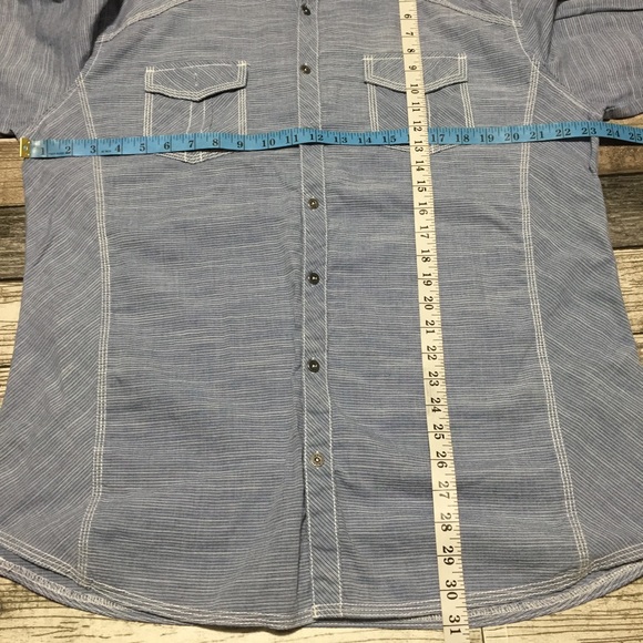 BKE Athletic Fit Button Up Shirt Men’s XL Blue Striped Lightweight Casual - Picture 2 of 8